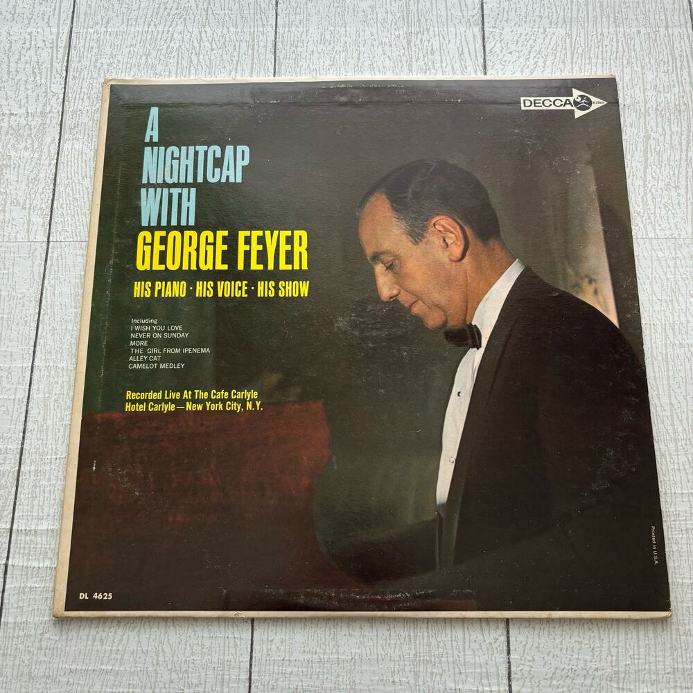 1965 George Feyer A Night Cap Jazz Easy Listening Vinyl LP